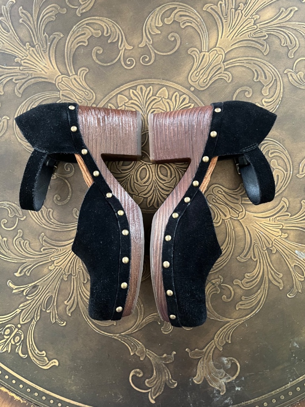 Korks Women's Evah Clog Sandals Black Suede Size 7.5 M Mary Jane Heels - Picture 5 of 10